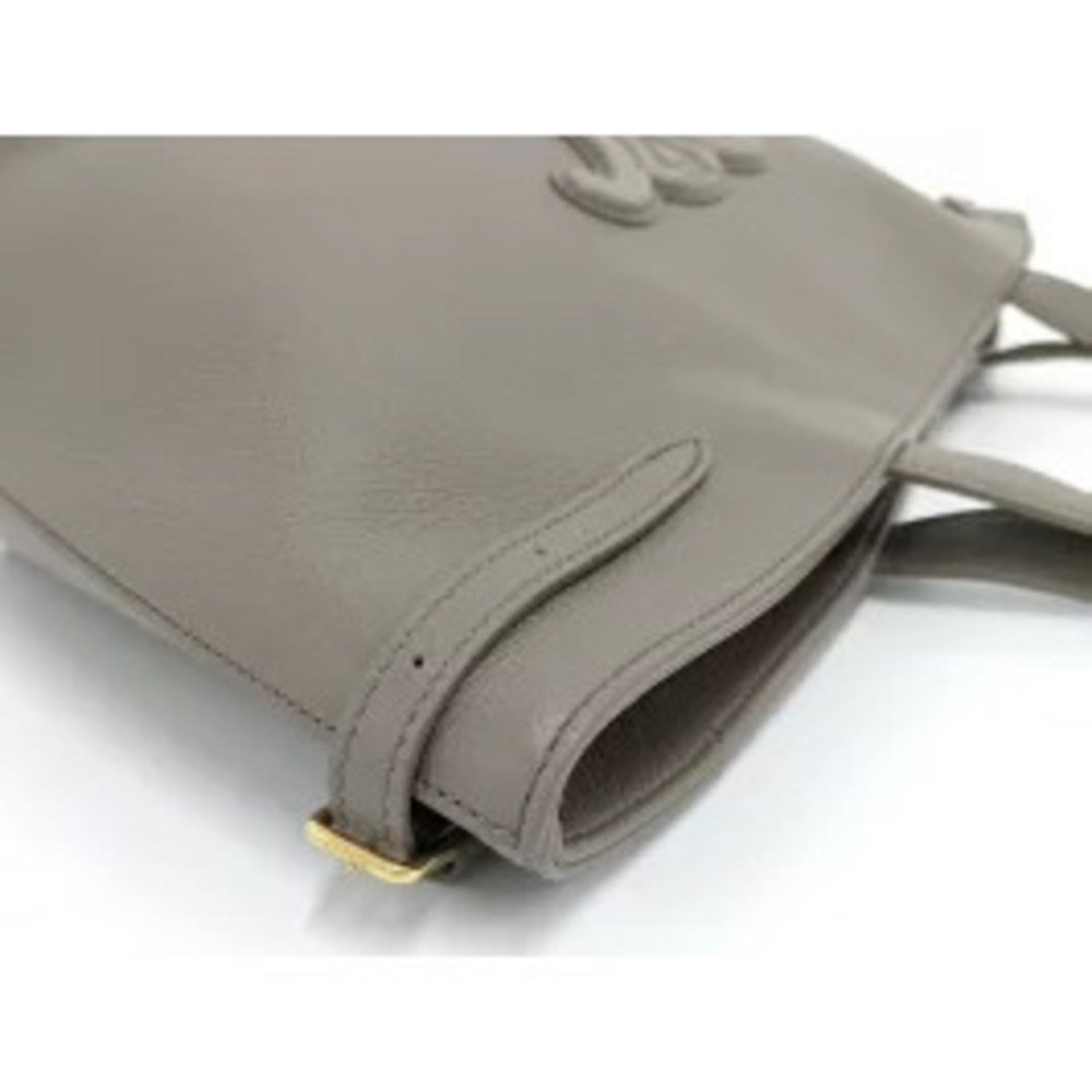 CELINE Cabas Anais Cuilt Tote Bag Leather Greige Gray - Picture 6 of 9